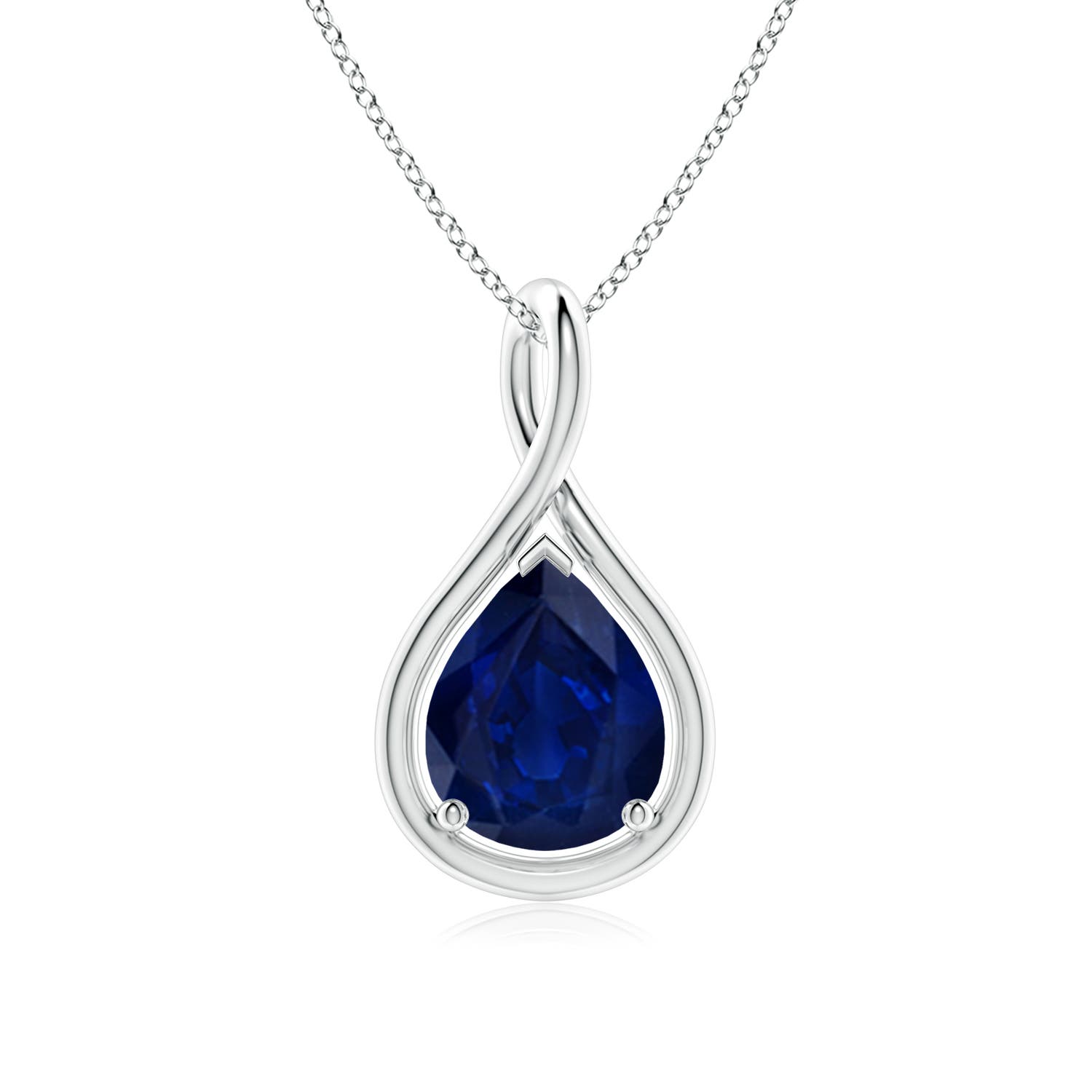 AA - Blue Sapphire / 3 CT / 18 KT White Gold