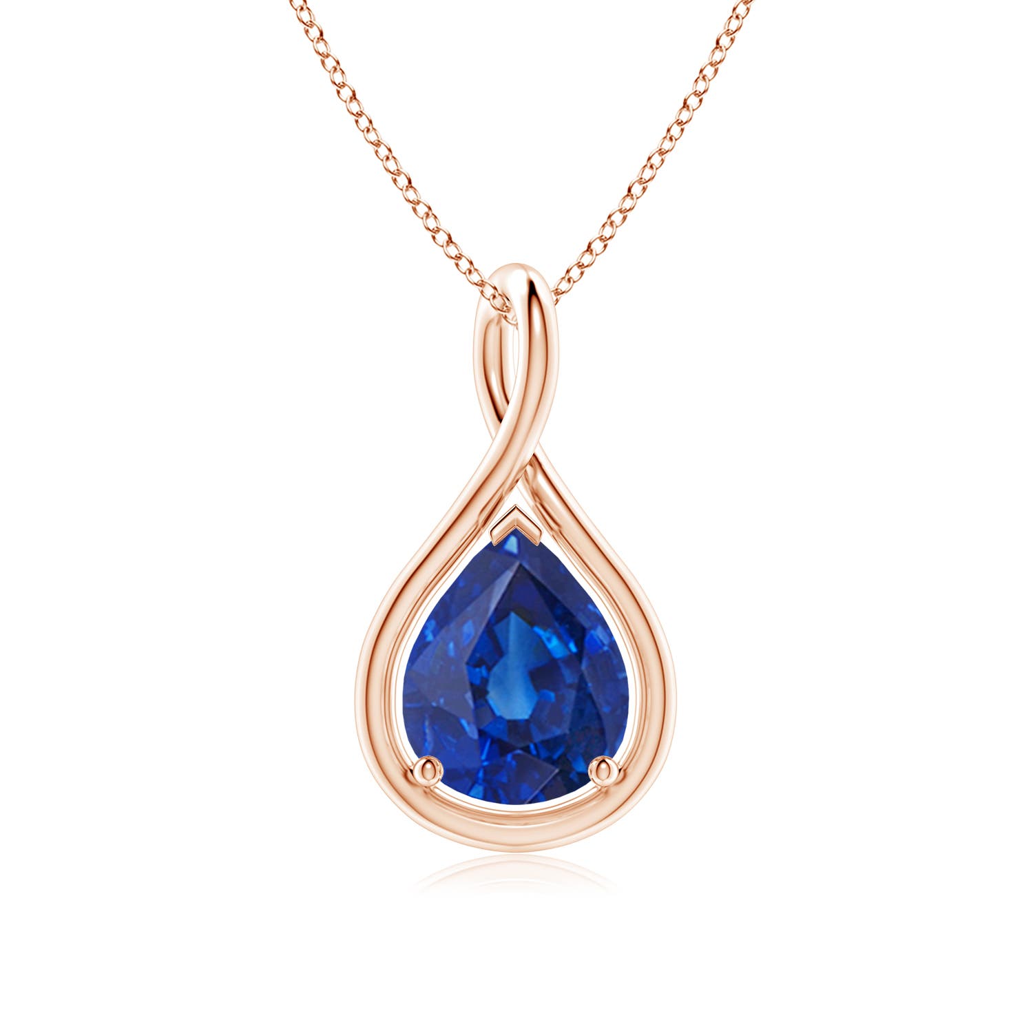 AAA - Blue Sapphire / 3 CT / 18 KT Rose Gold