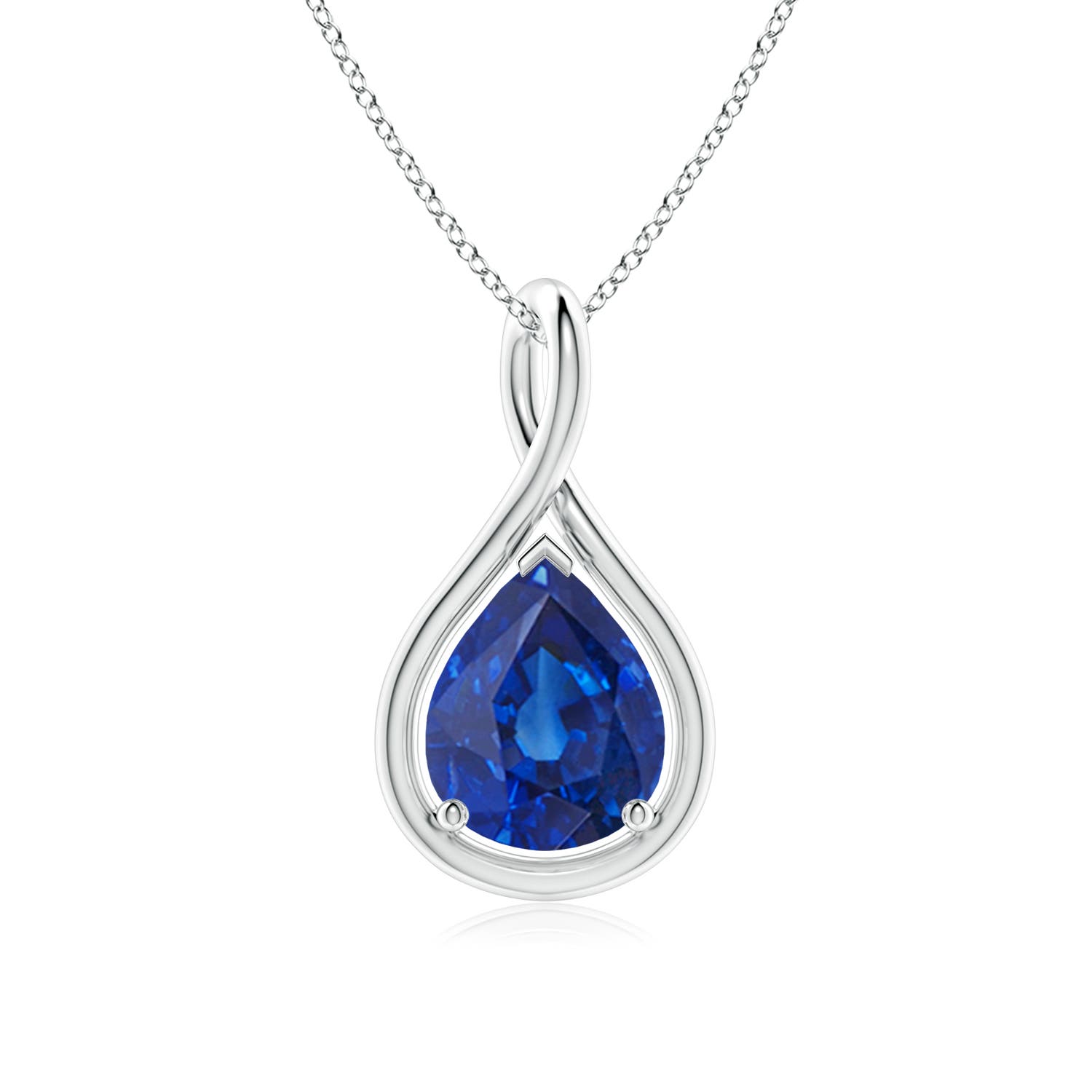 AAA - Blue Sapphire / 3 CT / 18 KT White Gold