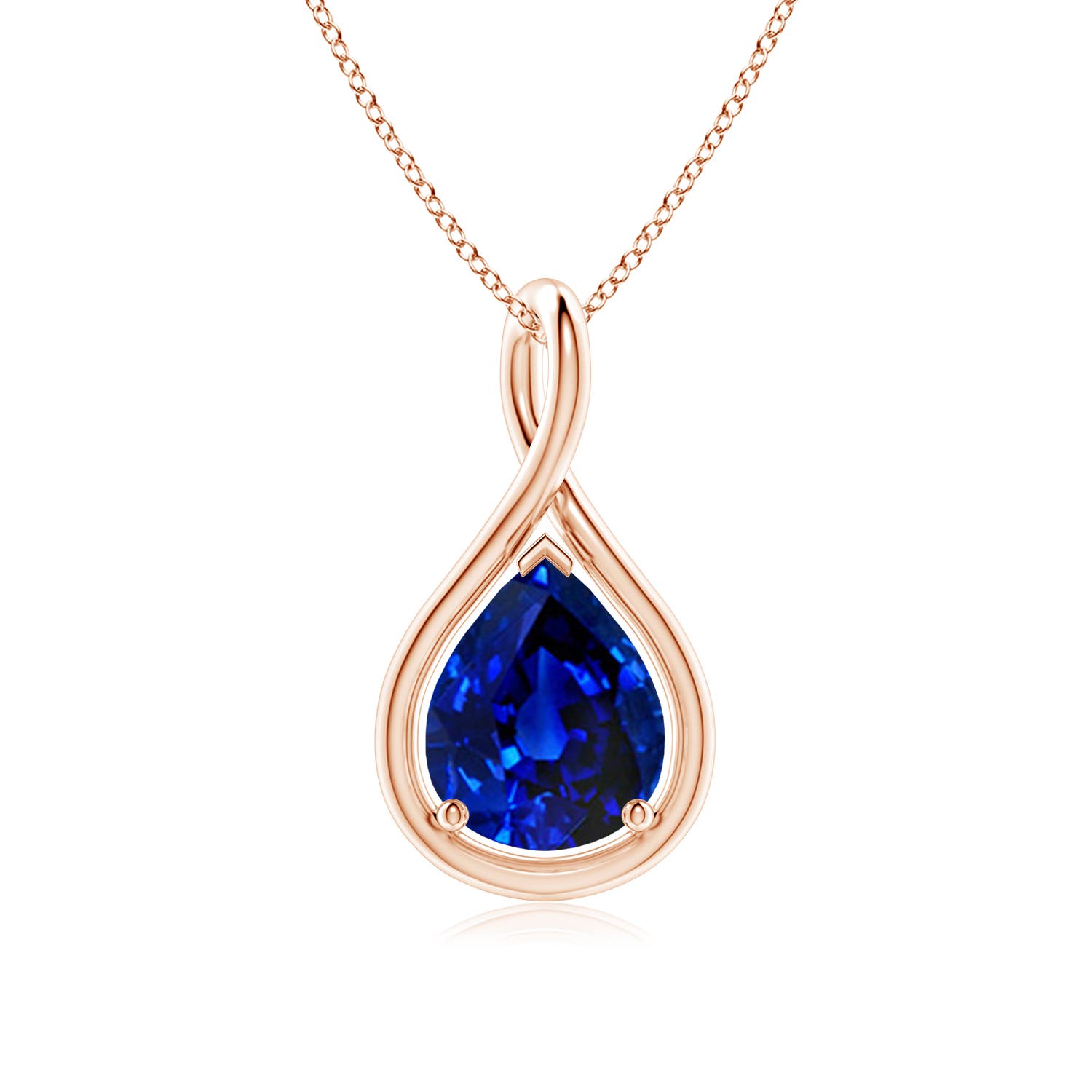 AAAA - Blue Sapphire / 3 CT / 18 KT Rose Gold