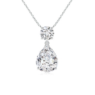 10x6.5mm HSI2 Solitaire Pear Diamond Drop Pendant with Accent in P950 Platinum