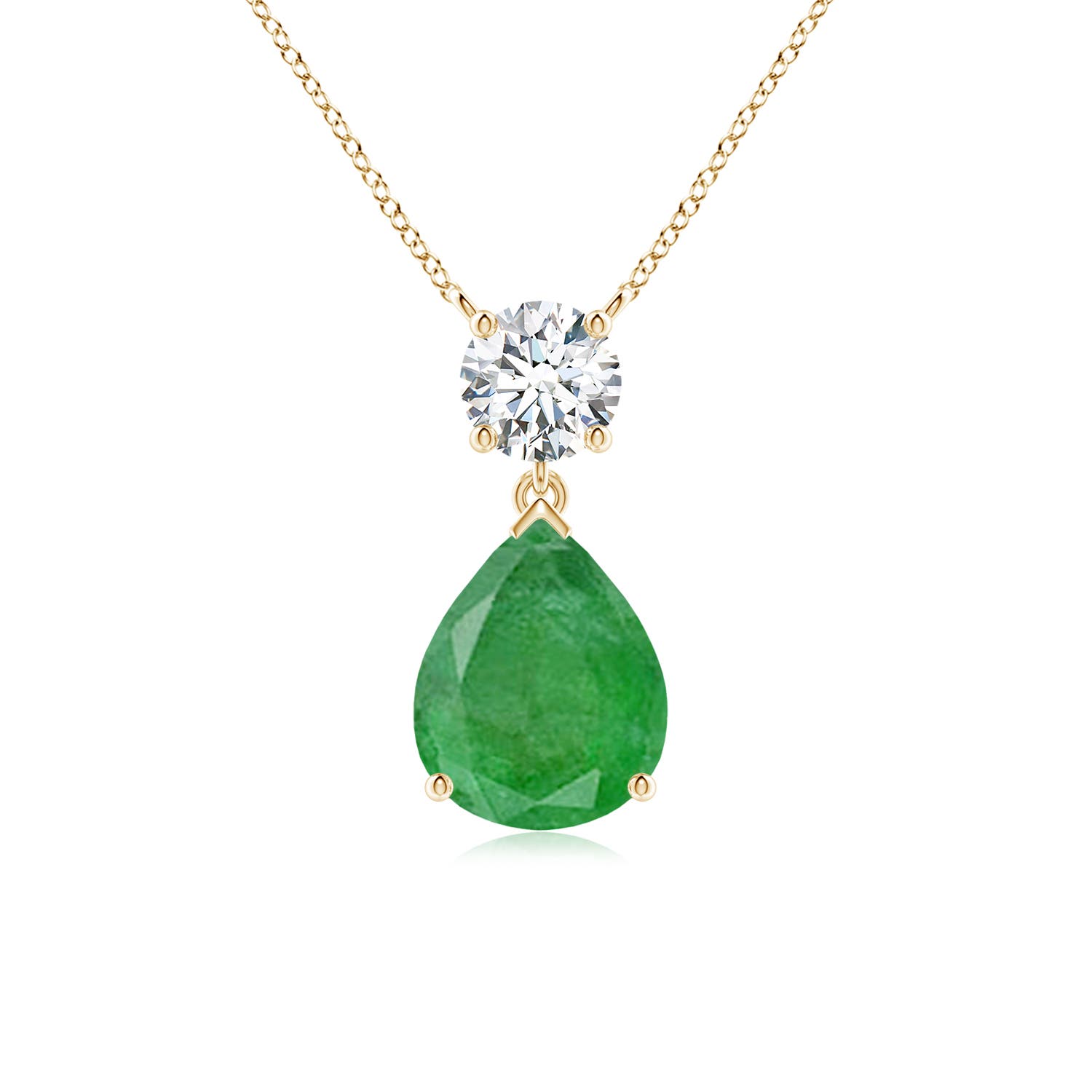 A - Emerald / 3 CT / 18 KT Yellow Gold