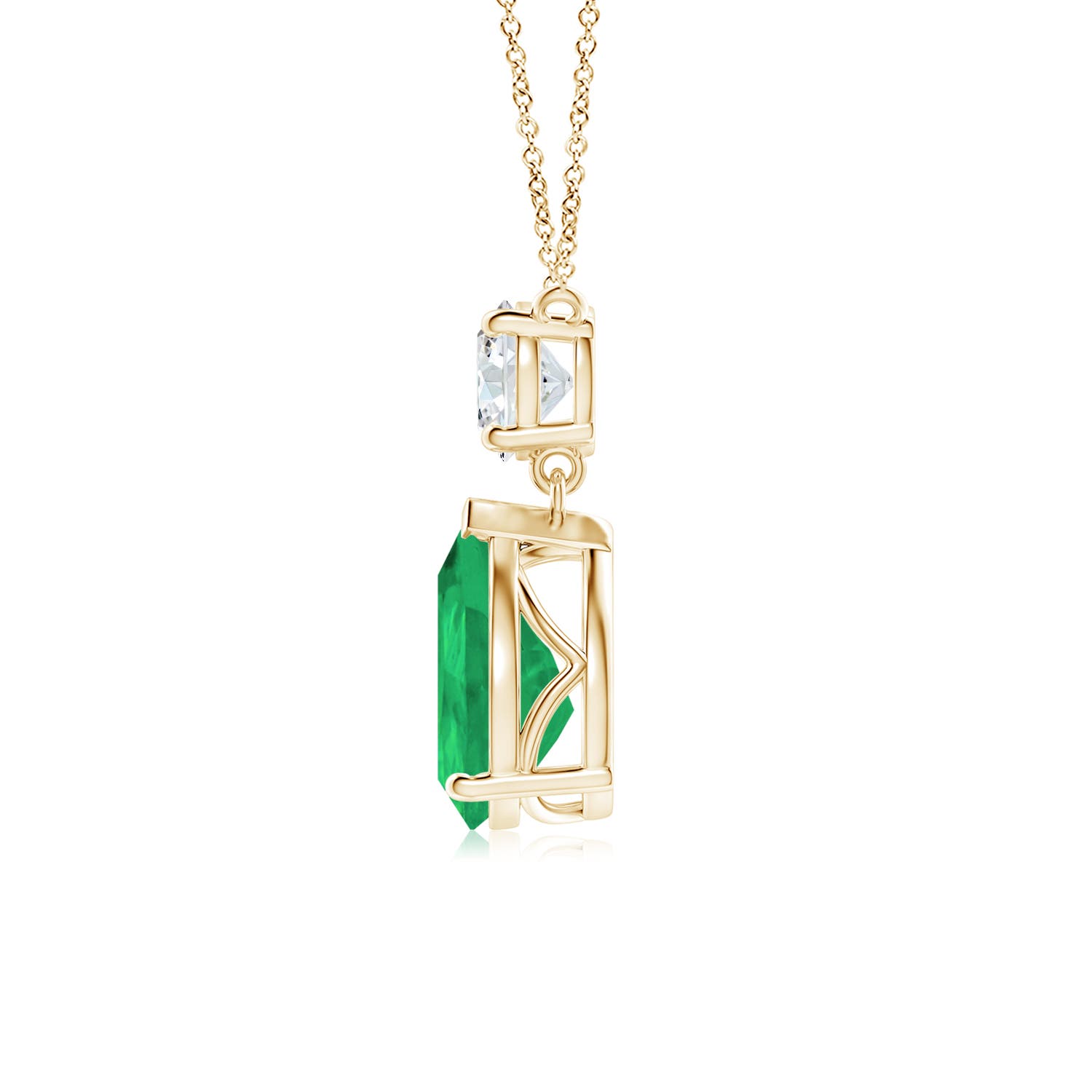 A - Emerald / 3 CT / 14 KT Yellow Gold