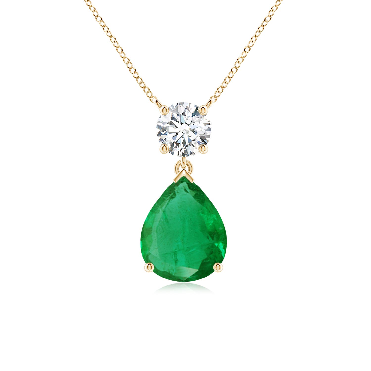 AA - Emerald / 3 CT / 14 KT Yellow Gold