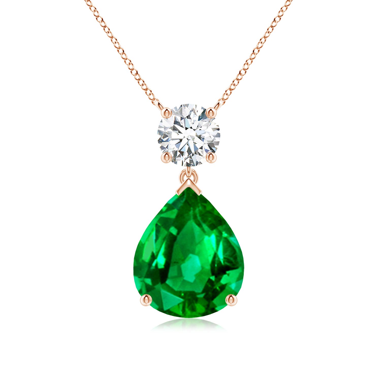 AAAA - Emerald / 5.21 CT / 18 KT Rose Gold