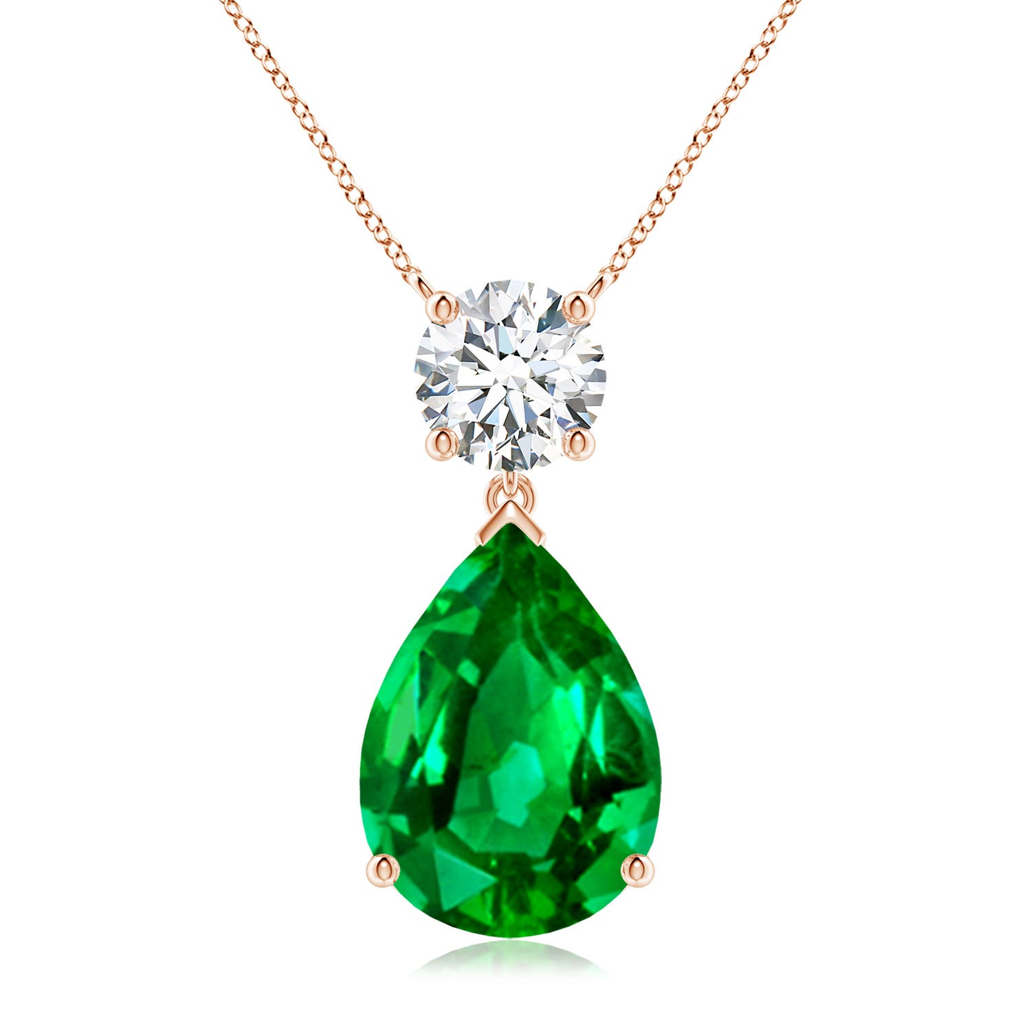 AAAA - Emerald / 7.6 CT / 18 KT Rose Gold