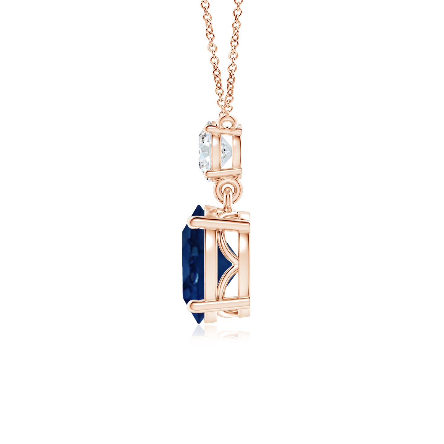 AA - Blue Sapphire / 3.8 CT / 18 KT Rose Gold