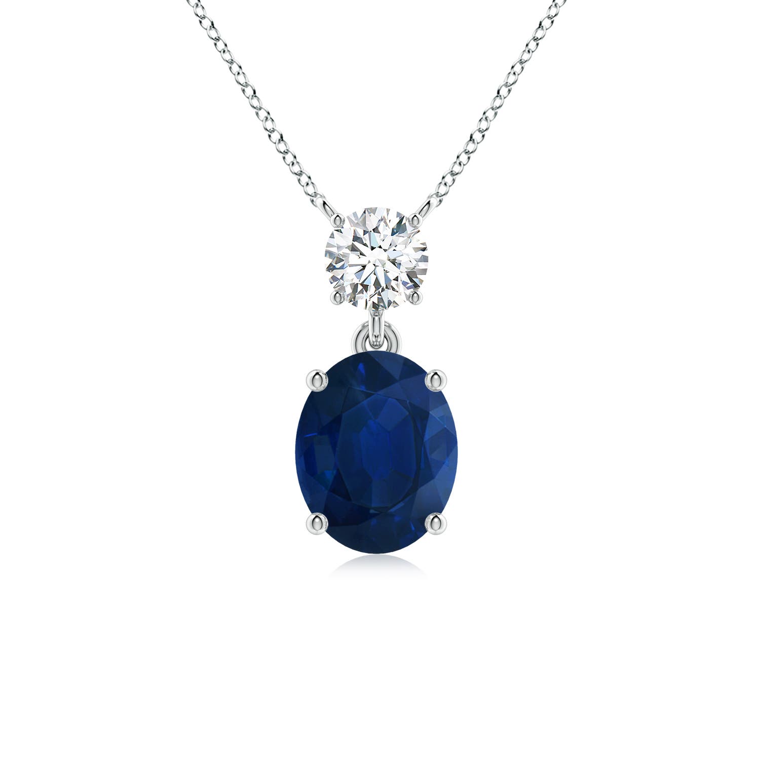 AA - Blue Sapphire / 3.8 CT / 18 KT White Gold