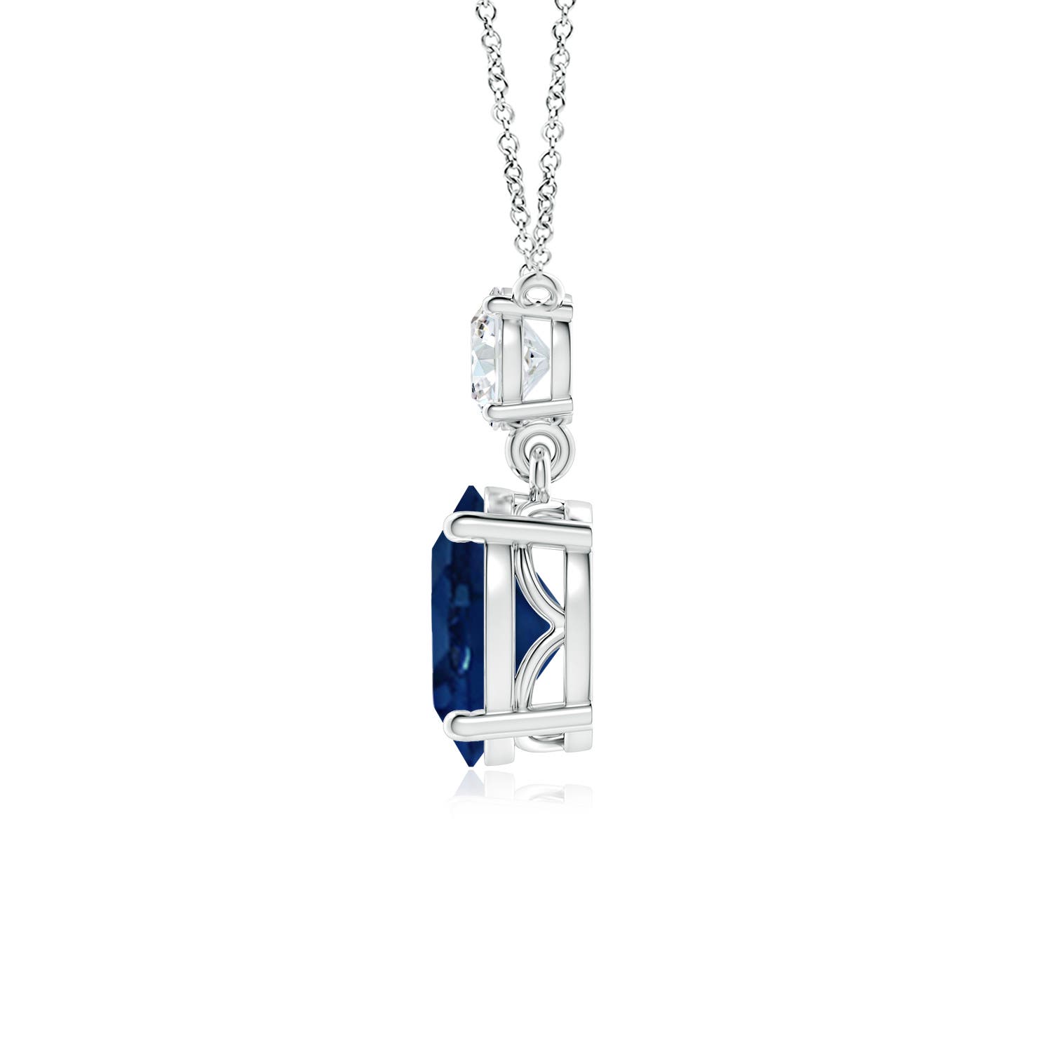 AA - Blue Sapphire / 3.8 CT / 18 KT White Gold