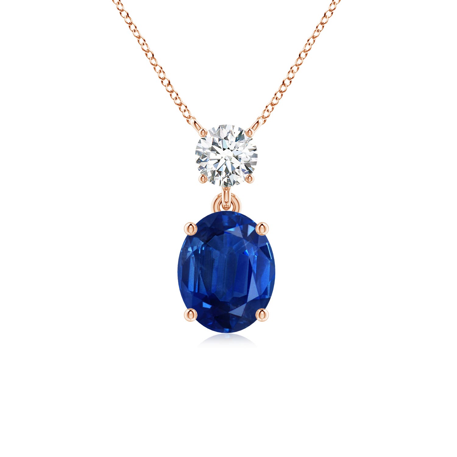 AAA - Blue Sapphire / 3.8 CT / 18 KT Rose Gold