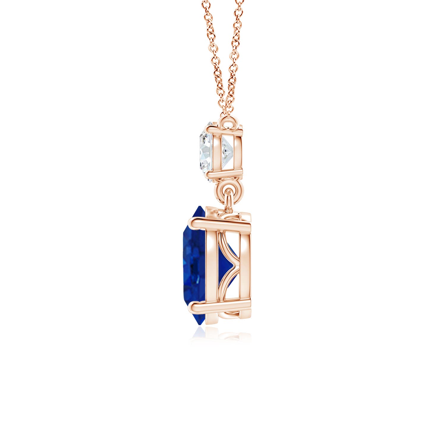 AAA - Blue Sapphire / 3.8 CT / 18 KT Rose Gold