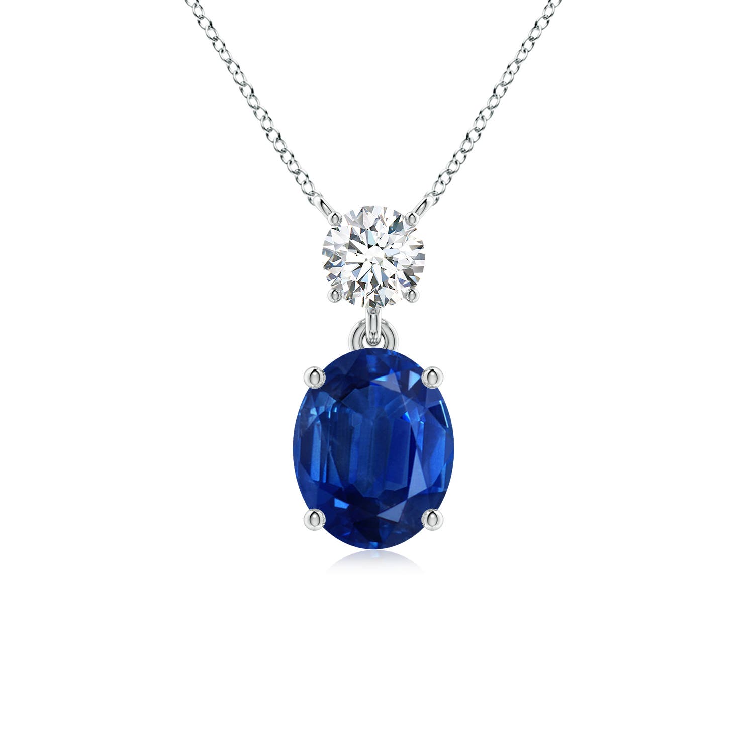 AAA - Blue Sapphire / 3.8 CT / 18 KT White Gold