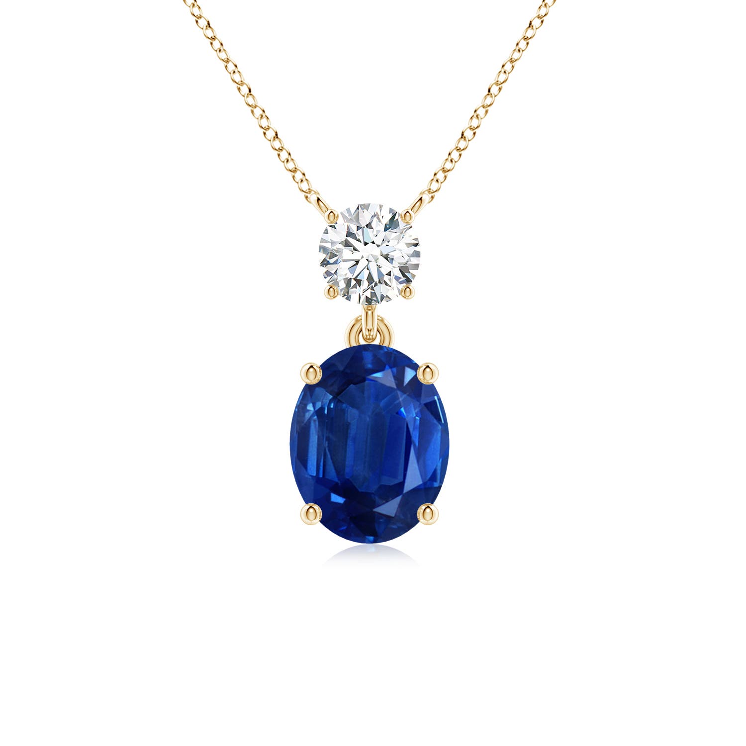 AAA - Blue Sapphire / 3.8 CT / 18 KT Yellow Gold