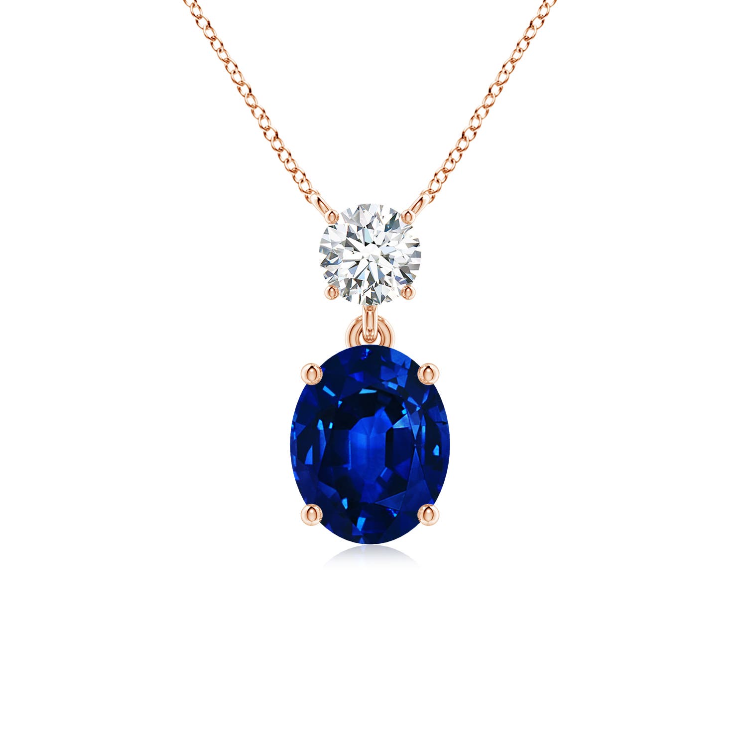 AAAA - Blue Sapphire / 3.8 CT / 18 KT Rose Gold