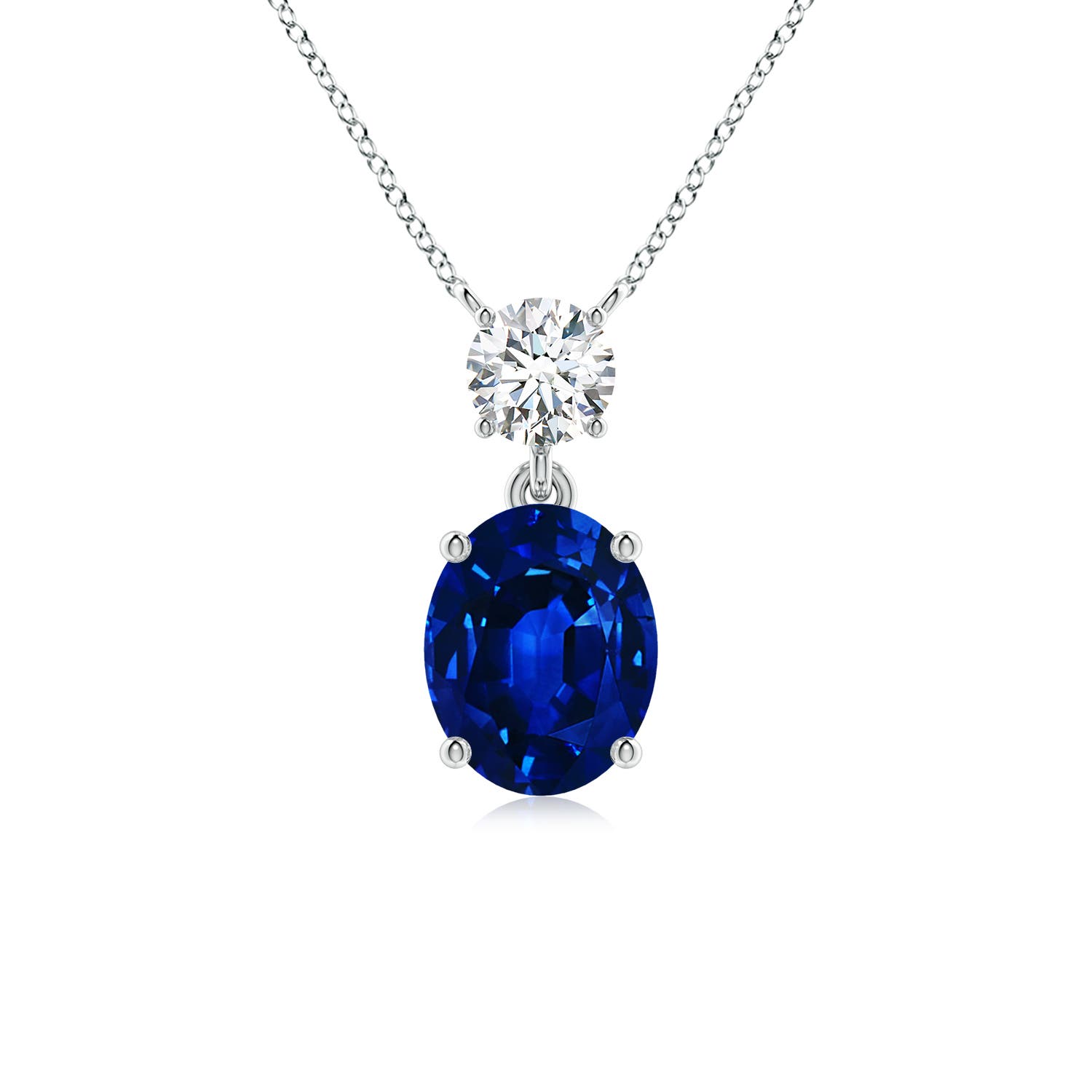 AAAA - Blue Sapphire / 3.8 CT / 18 KT White Gold