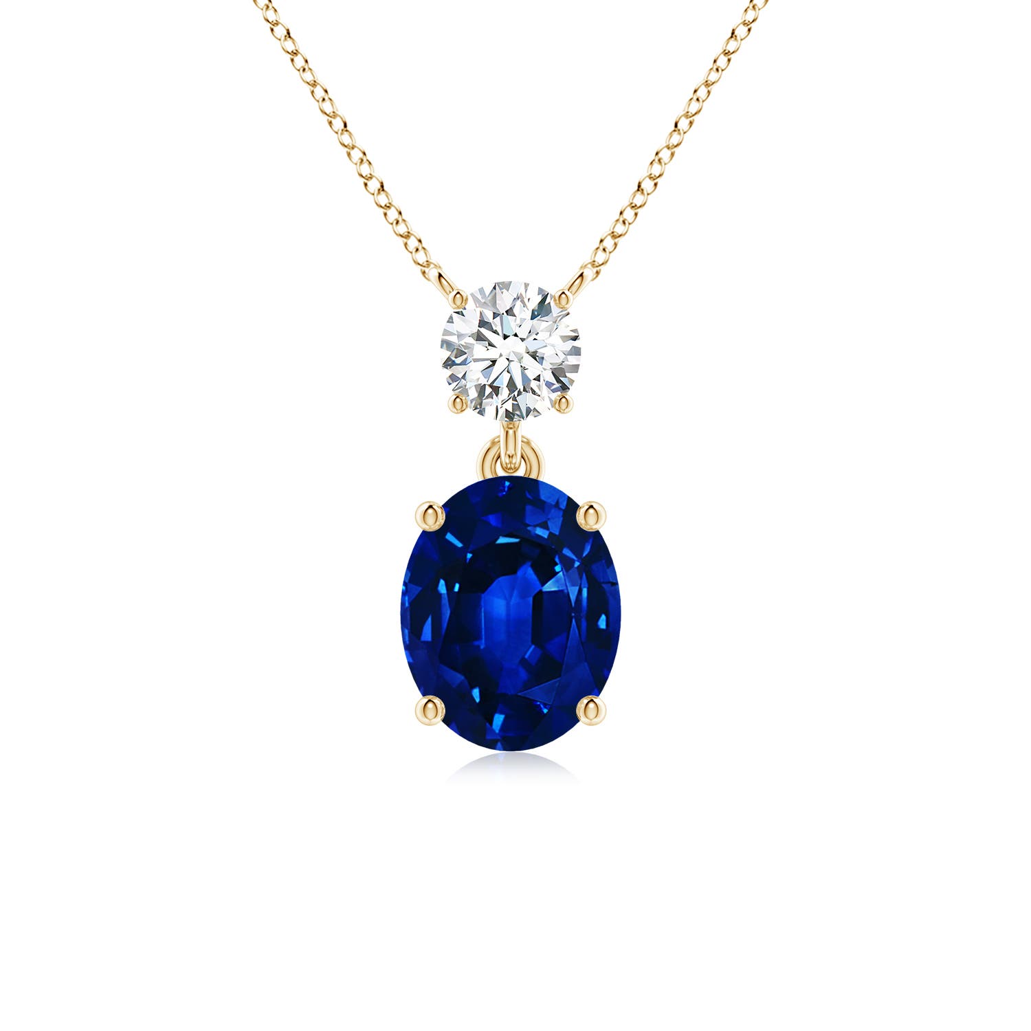 AAAA - Blue Sapphire / 3.8 CT / 18 KT Yellow Gold