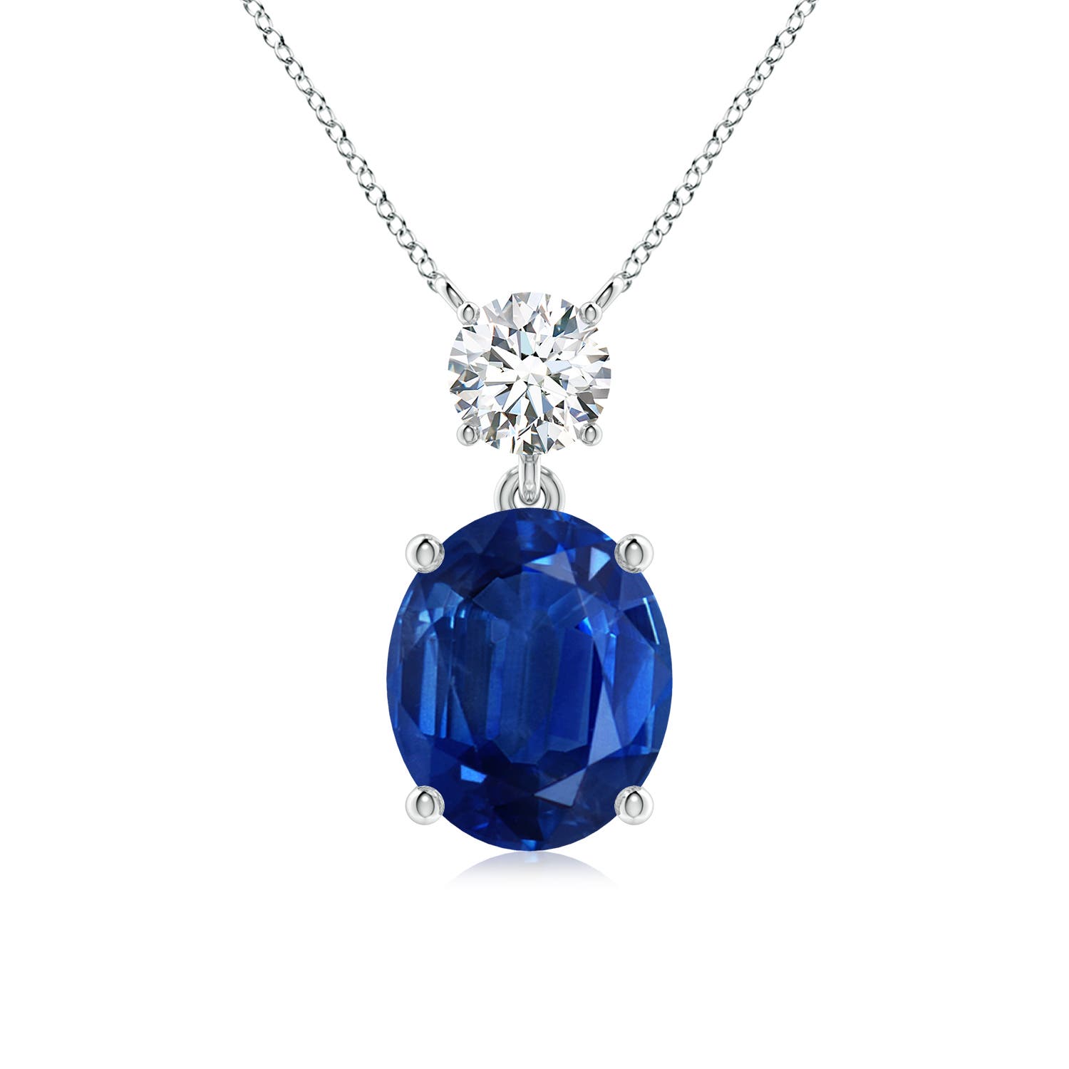 AAA - Blue Sapphire / 5.46 CT / 18 KT White Gold