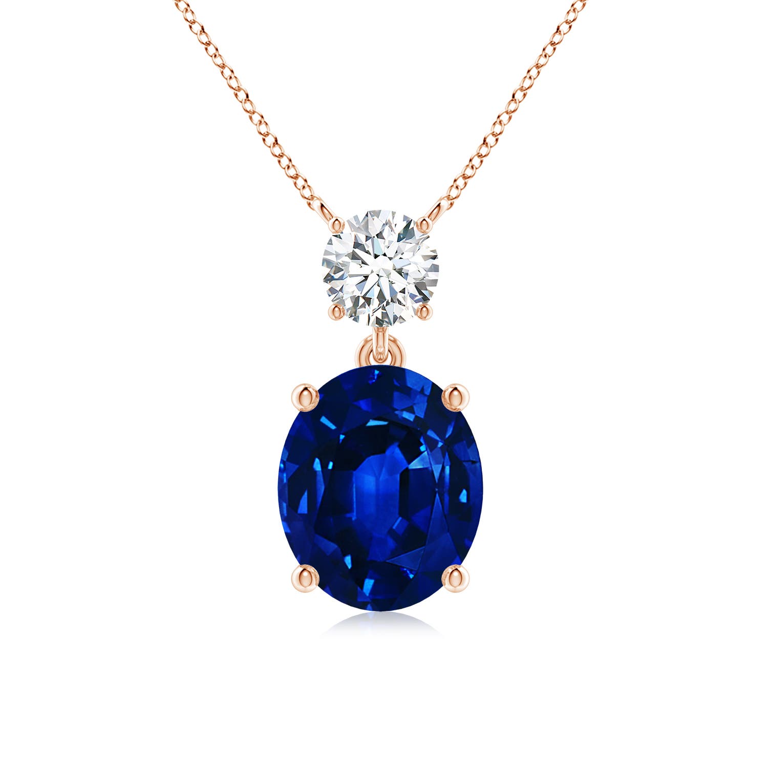 AAAA - Blue Sapphire / 5.46 CT / 18 KT Rose Gold