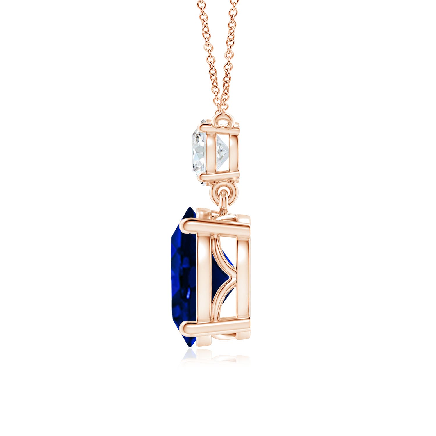 AAAA - Blue Sapphire / 5.46 CT / 18 KT Rose Gold