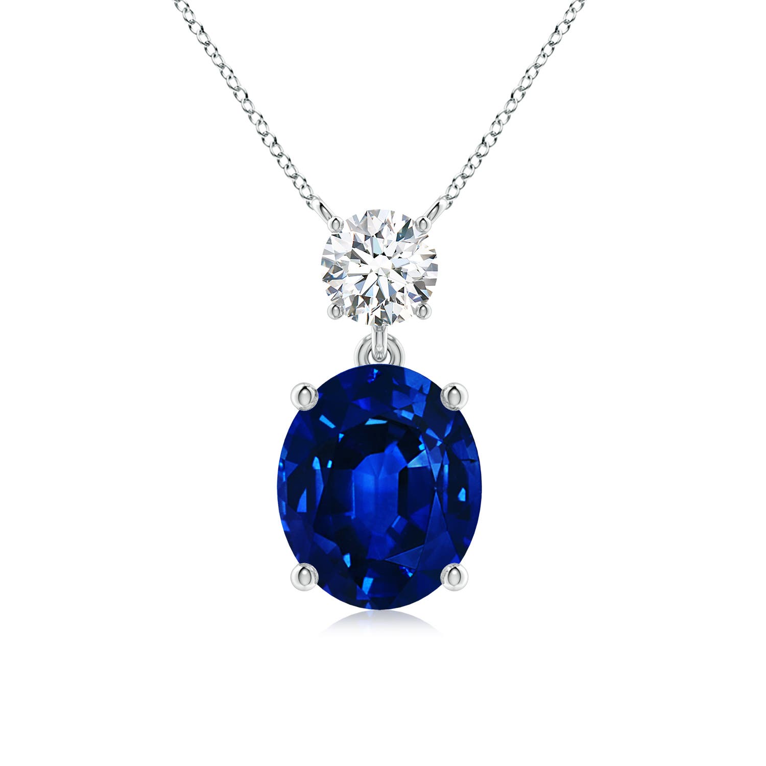 AAAA - Blue Sapphire / 5.46 CT / 18 KT White Gold