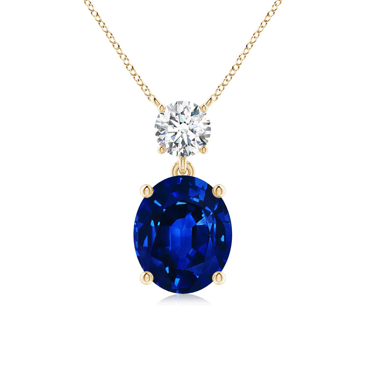 AAAA - Blue Sapphire / 5.46 CT / 18 KT Yellow Gold