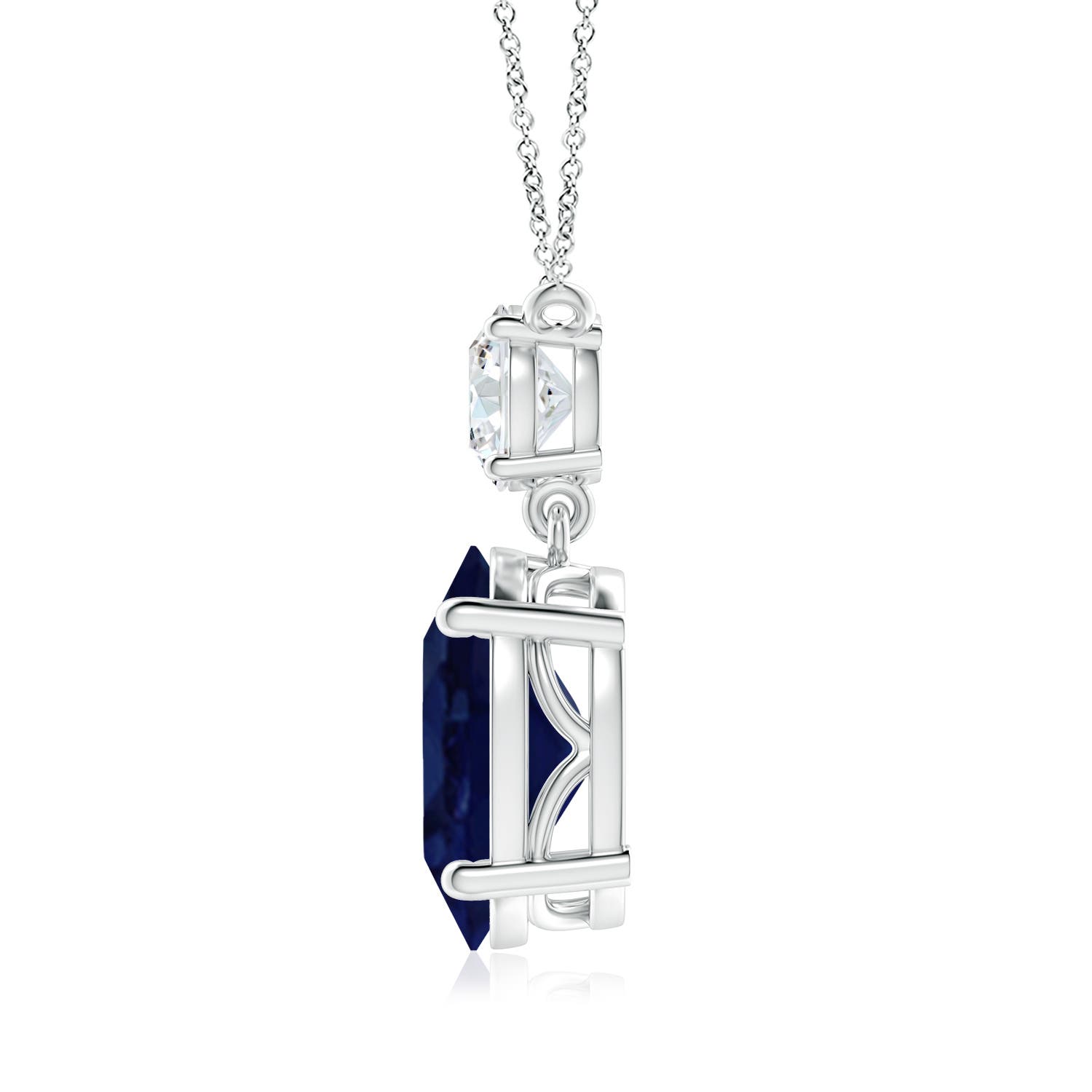 A - Blue Sapphire / 7.75 CT / 18 KT White Gold