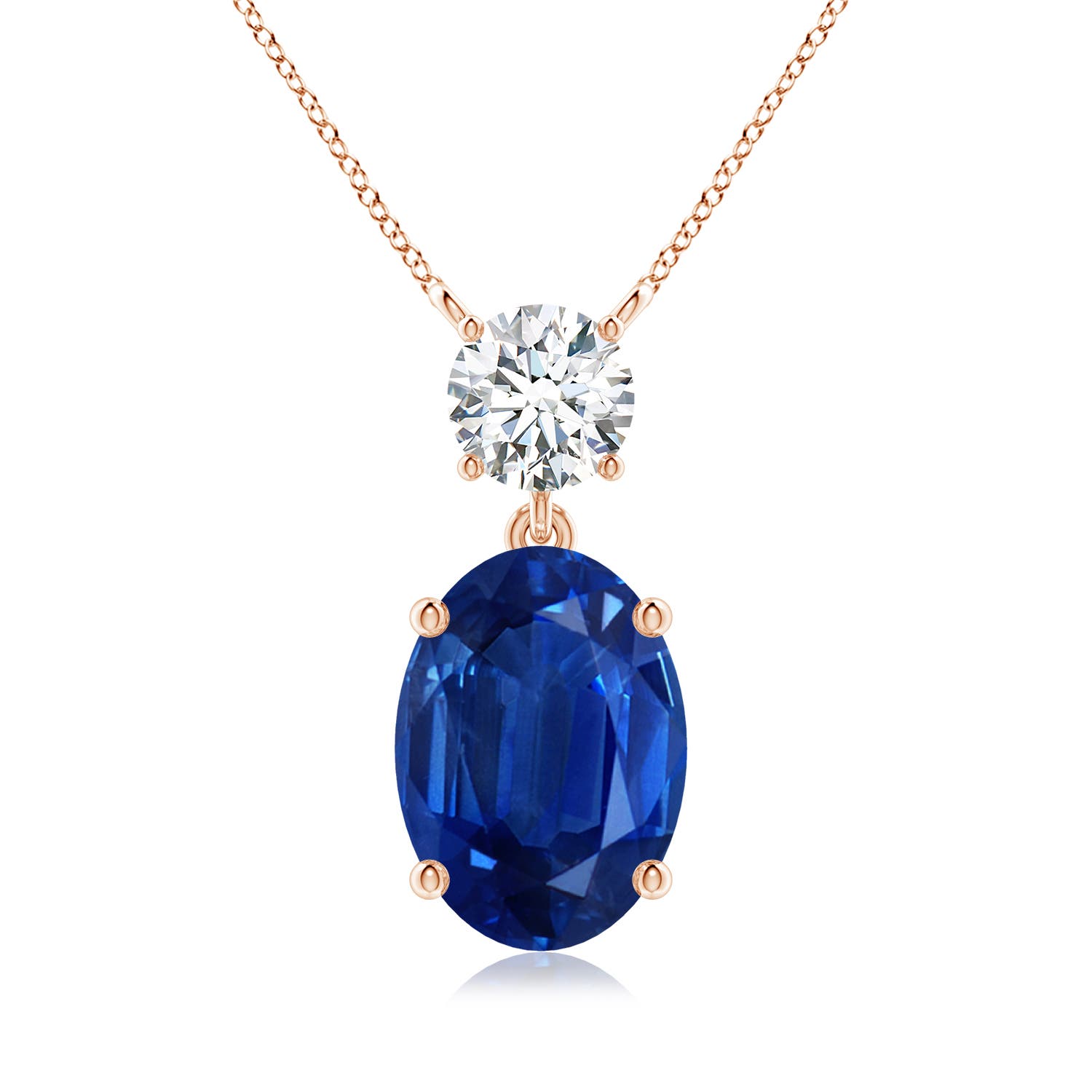 AAA - Blue Sapphire / 7.75 CT / 18 KT Rose Gold