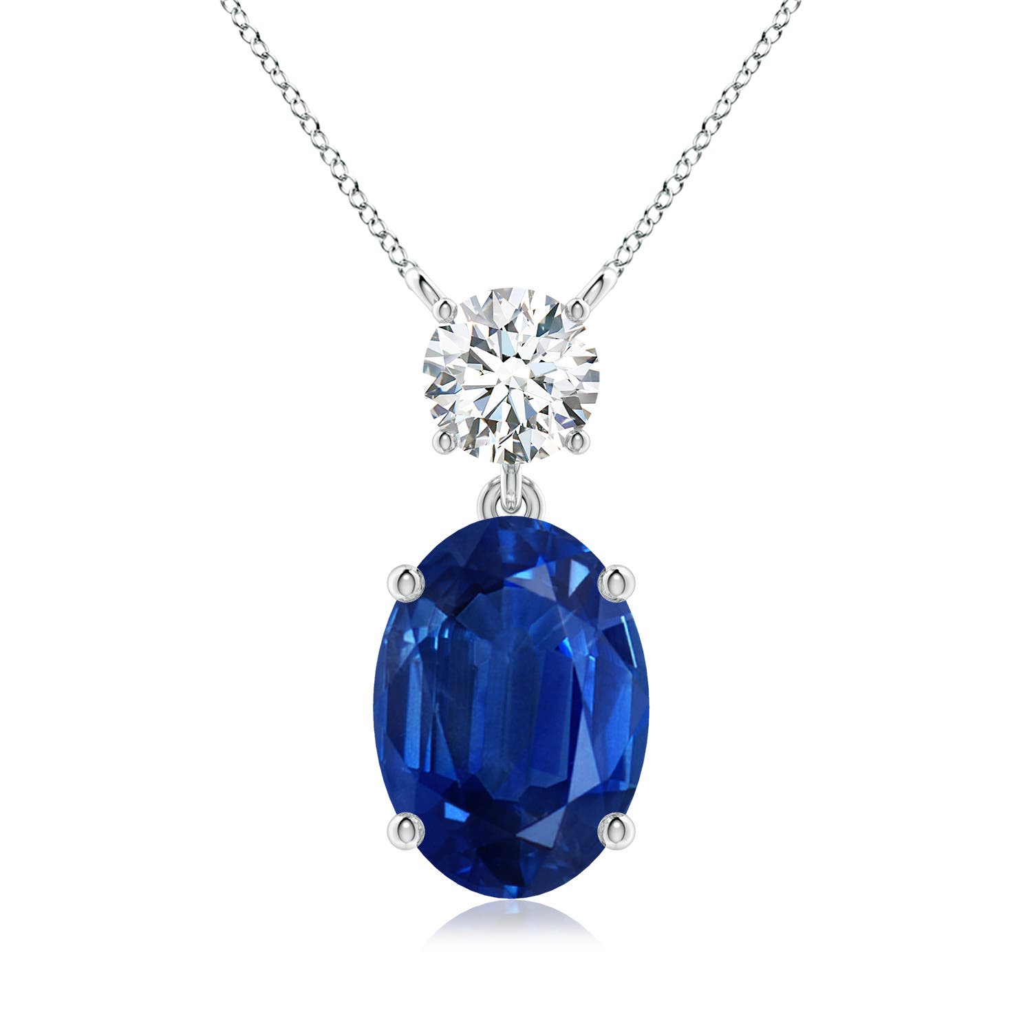 AAA - Blue Sapphire / 7.75 CT / 18 KT White Gold