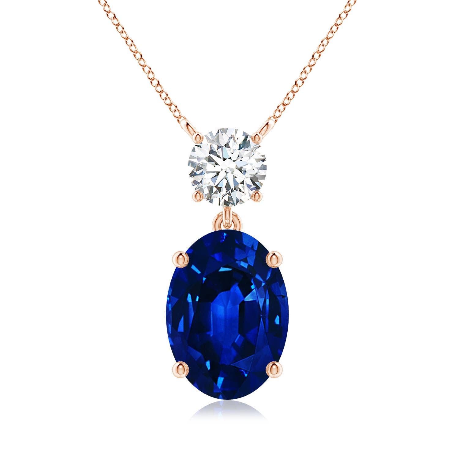 AAAA - Blue Sapphire / 7.75 CT / 18 KT Rose Gold