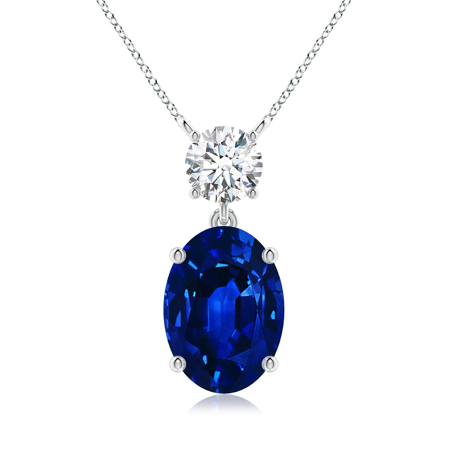 AAAA - Blue Sapphire / 7.75 CT / 18 KT White Gold