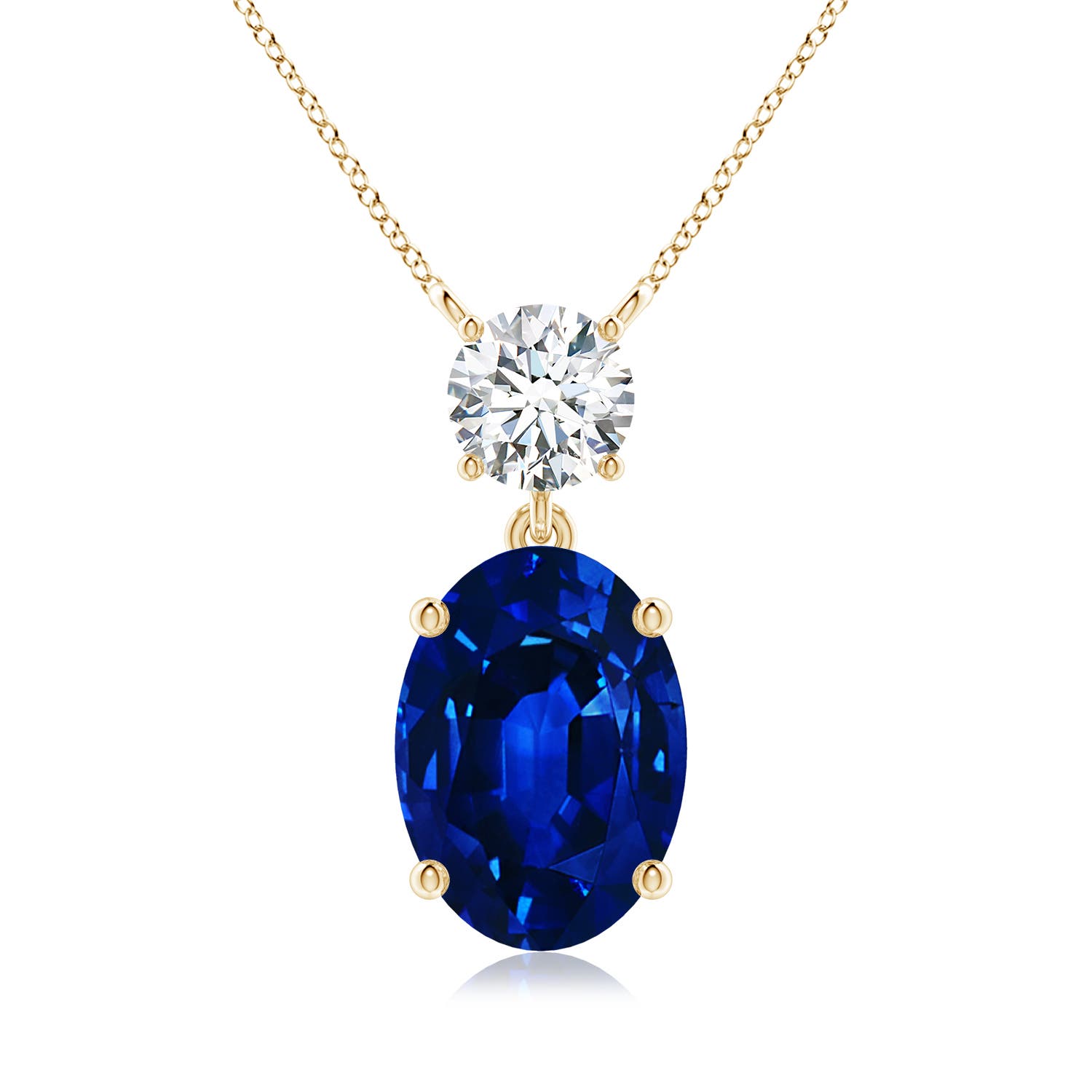 AAAA - Blue Sapphire / 7.75 CT / 18 KT Yellow Gold