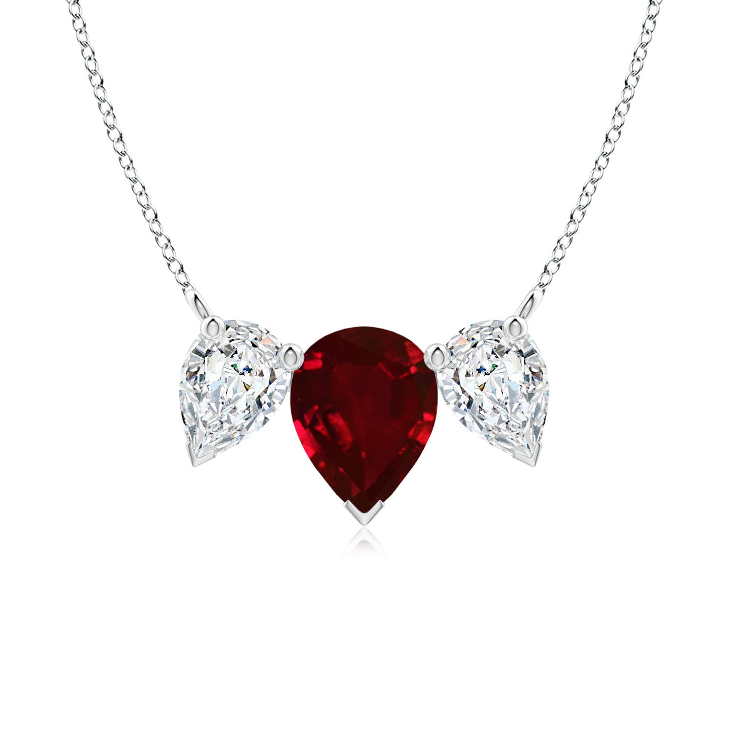 AAAA - Ruby / 3.32 CT / 18 KT White Gold