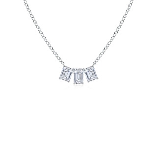 5x3mm GVS2 Emerald-Cut Diamond Three Stone Pendant in P950 Platinum