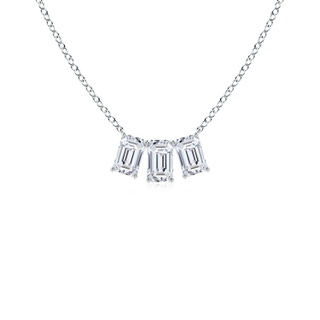 6.5x4mm HSI2 Emerald-Cut Diamond Three Stone Pendant in P950 Platinum