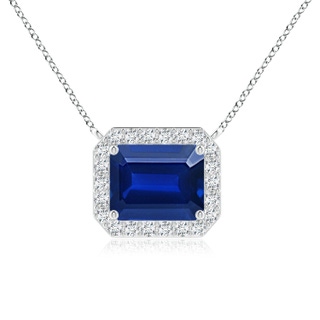 Emerald Cut Lab-Grown Lab Grown Blue Sapphire