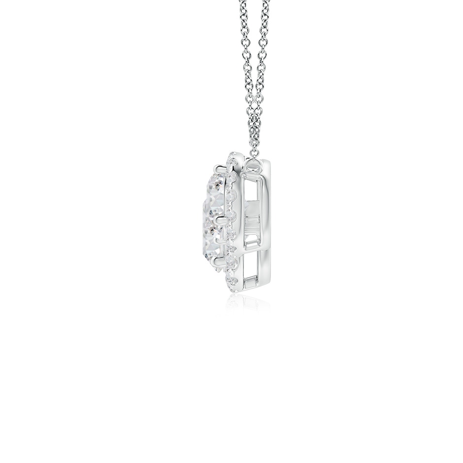 6mm HSI2 Three Stone Round Diamond Halo Pendant in P950 Platinum side 199