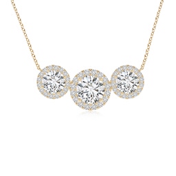 Halo Yellow Gold Diamond Necklaces & Pendants