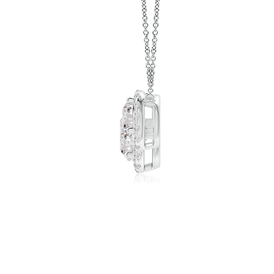 6mm IJI1I2 Three Stone Round Diamond Halo Pendant in White Gold side 199