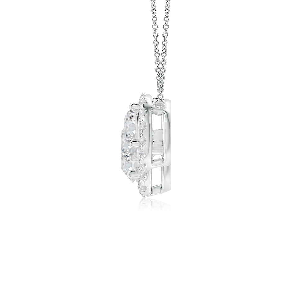 7mm HSI2 Three Stone Round Diamond Halo Pendant in P950 Platinum side 199