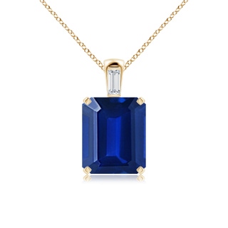 Emerald Cut Lab-Grown Lab Grown Blue Sapphire