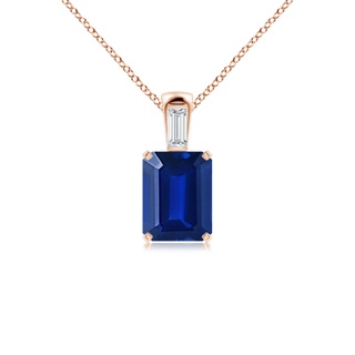 Emerald Cut Lab-Grown Lab Grown Blue Sapphire