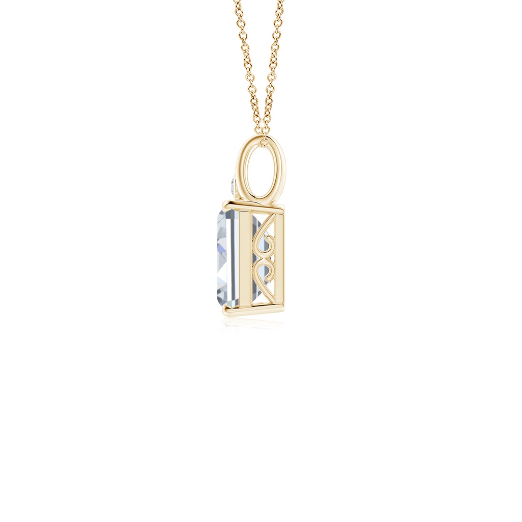 8.5x6.5mm HSI2 Emerald-Cut Diamond Pendant with Accent in Yellow Gold Side 199