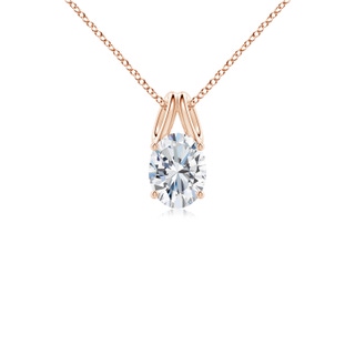 7.7x5.7mm GVS2 Oval Diamond Solitaire Pendant in Rose Gold