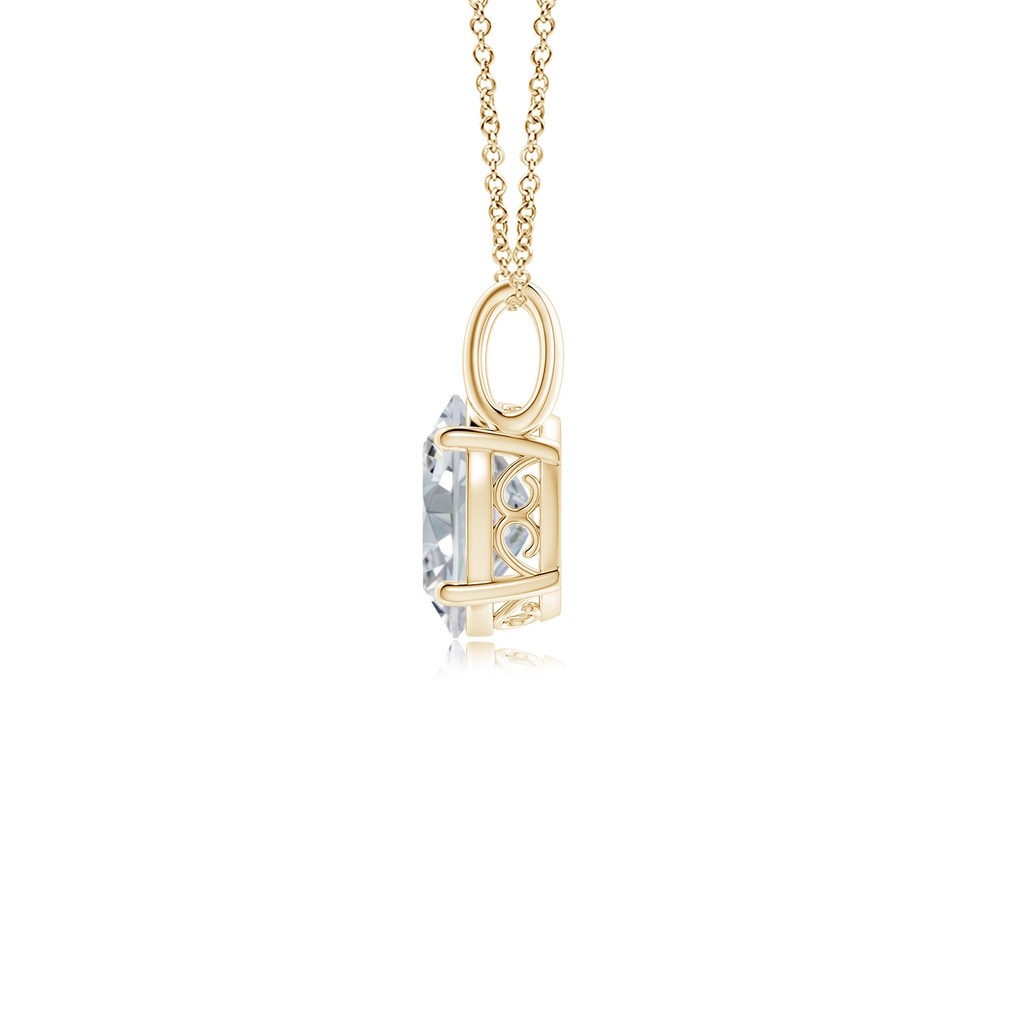 8.5x6.5mm HSI2 Oval Diamond Solitaire Pendant in Yellow Gold Side 199
