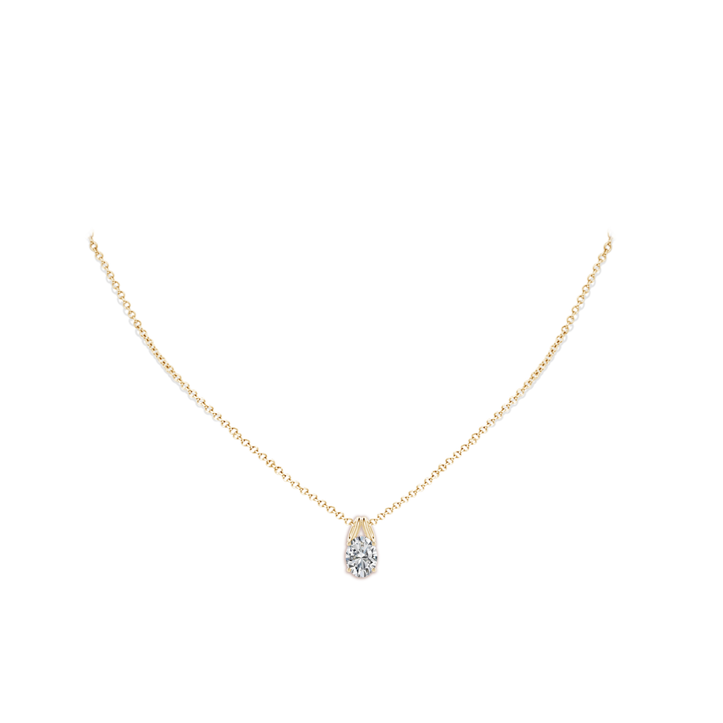 8.5x6.5mm HSI2 Oval Diamond Solitaire Pendant in Yellow Gold pen