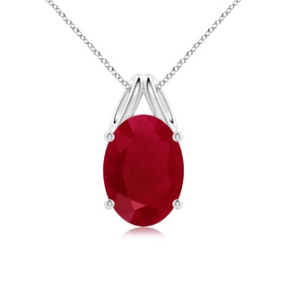 14x10mm AA Oval Ruby Solitaire Pendant in P950 Platinum