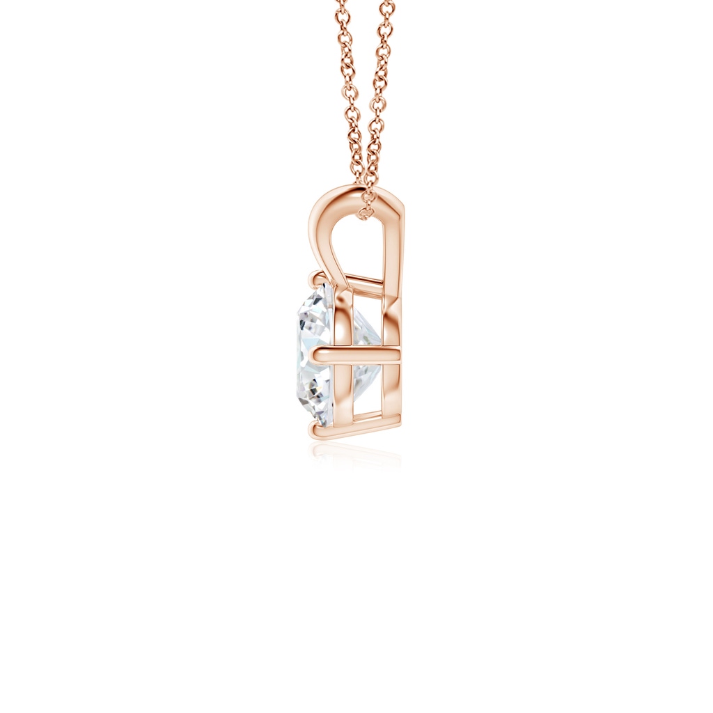 6.4mm GVS2 Round Diamond Solitaire V-Bale Pendant in Rose Gold - side 199