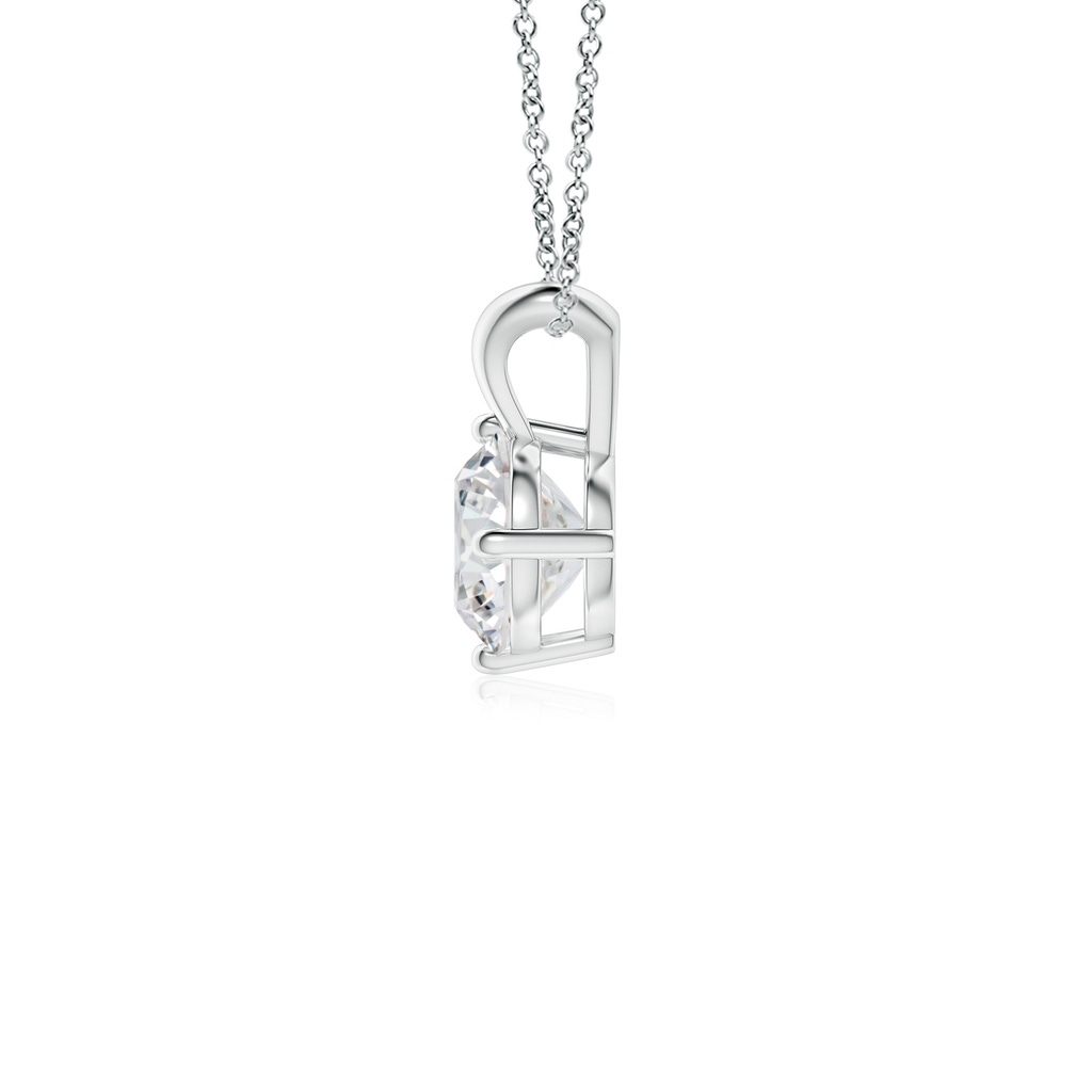 6.4mm HSI2 Round Diamond Solitaire V-Bale Pendant in White Gold - side 199