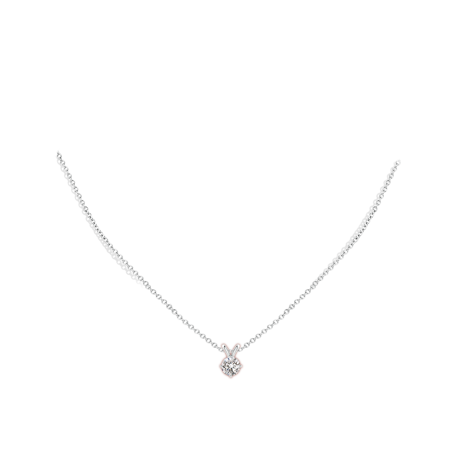 6.4mm IJI1I2 Round Diamond Solitaire V-Bale Pendant in White Gold pen