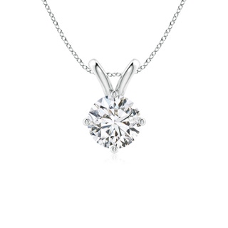 7.4mm HSI2 Round Diamond Solitaire V-Bale Pendant in P950 Platinum